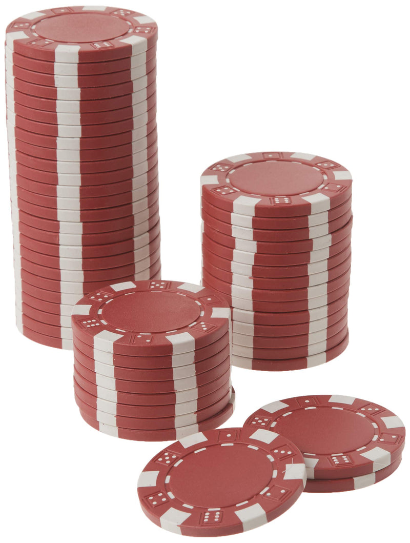 Brybelly 50 Clay Composite Striped Dice 11.5 Gram Poker Chips Red - BeesActive Australia