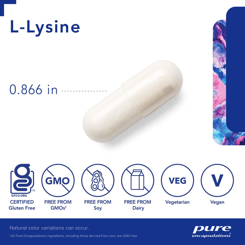 Pure Encapsulations L-Lysine - Essential Amino Acid Supplement for Immune Support & Gum, Lip Health* - with L-Lysine HCl - 90 Capsules Unflavoured 90 Count (Pack of 1) - BeesActive Australia