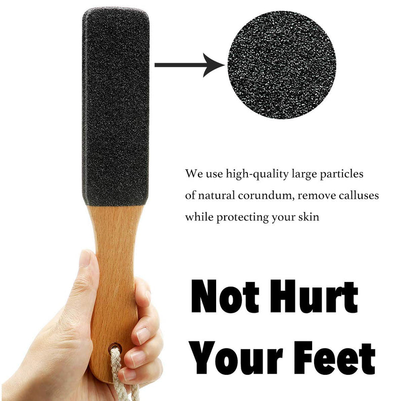 Large Wood Foot Care Pedicure Callus Remover,Remove Dead Skin,Corn,Rough,Crust Calluses,Cracking,Hard Skin,Pumice Stone For Rasp Foot File Tools,Wet And Dry Dual Use,Double Side Foot Spa(Straight) 1: Straight - BeesActive Australia