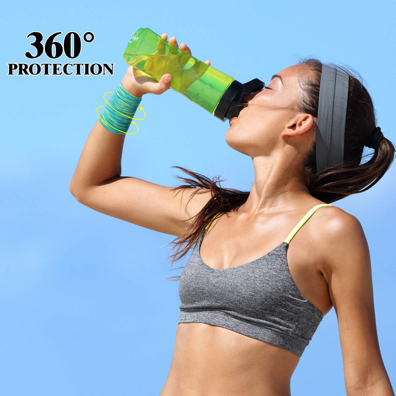 6 Pairs Cooling Wristbands Athletic Exercise Wrist Sweatband Ice Cooling Sweat Absorbing Wristband for Men Women Gym Yoga Sports Blue, Black, Purple - BeesActive Australia