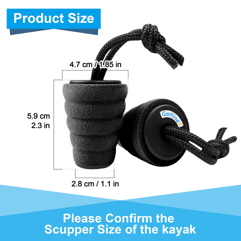 GanFindX 4/6 Packs Universal Kayak Scupper Plug Kit, High Elasticity Fits Most Drain Holes & EVA Meterial - BeesActive Australia