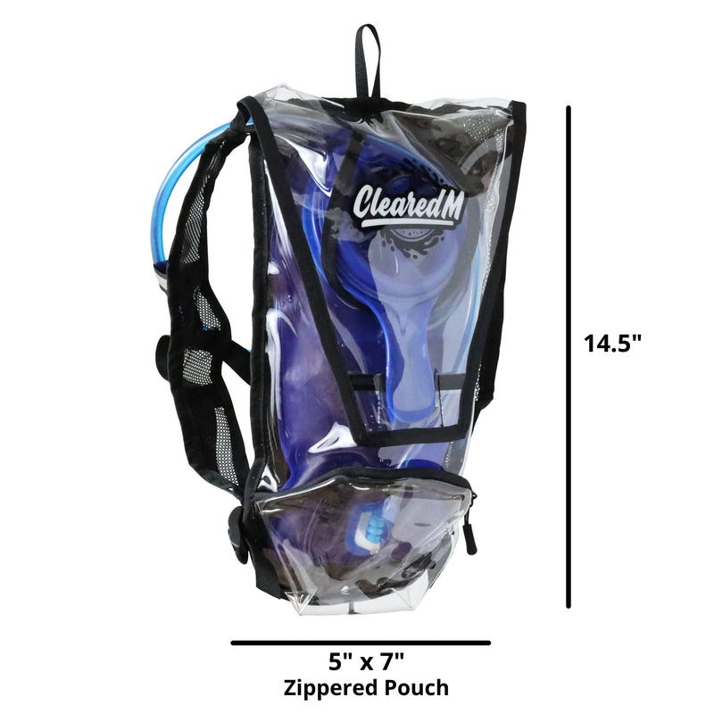ClearedM Clear Hydration Pack - Clear Backpack with 1.5L Water Bladder Included, Hydropack for Festivals and Raves - BeesActive Australia