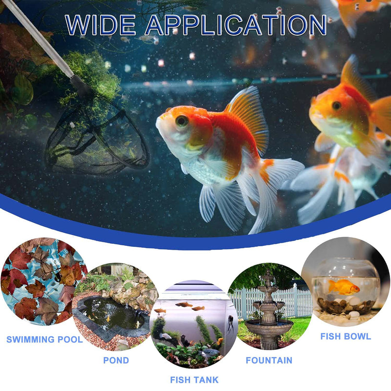 JONMON Fish Net Aquarium - Small Round Fine Mesh Shrimp Fish Catch Skimming Net with Telescoping Long Extendable Handle Aquarium Fish Tank Accessories for Cleaning Tanks Pond Leaves and Debris - BeesActive Australia