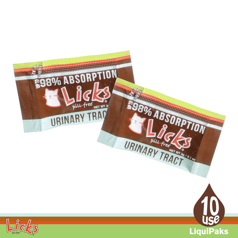 Licks Pill-Free Cat Urinary Tract Care - Cat UTI Care and Prevention Gel Packets - Urinary Tract Infection Supplement for Cats - Omega 3 Fish Oil and L-Lysine Supplement - Gel Packets - 10 Use - BeesActive Australia