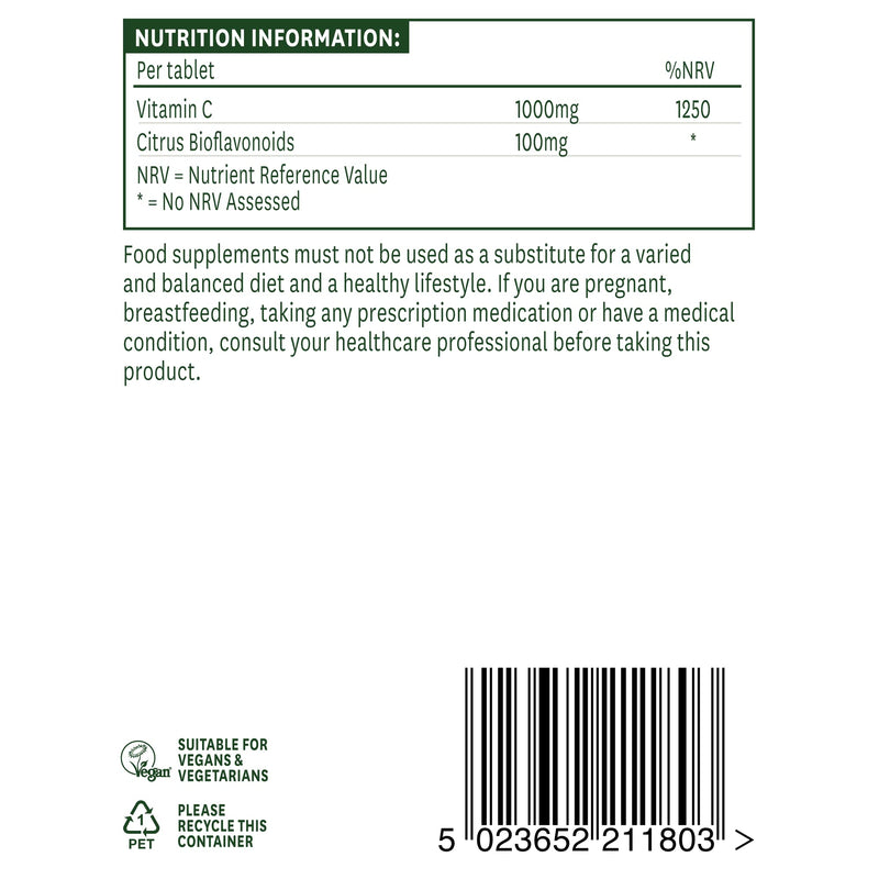 Natures Aid Vitamin C Time Release 1000 mg, Immune Support, 180 Tablets Vitamin C Time Release 1000 mg, 180 Tablets - BeesActive Australia