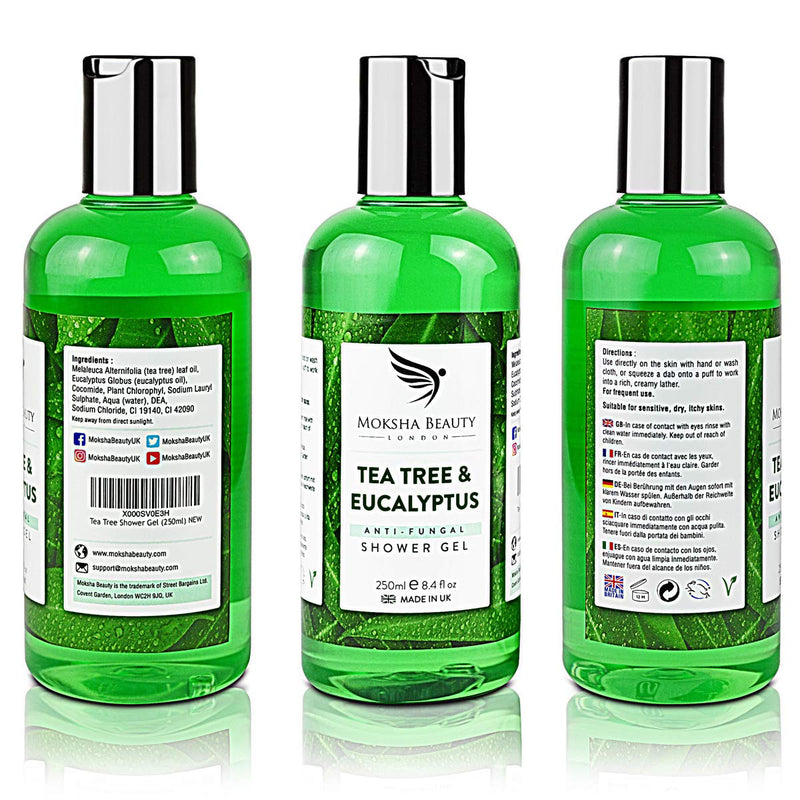 Tea Tree Body Wash Soap – [Made In UK] Natural Shower Gel Body Wash | Natural Cleanser of Body Odour| 250ml - BeesActive Australia
