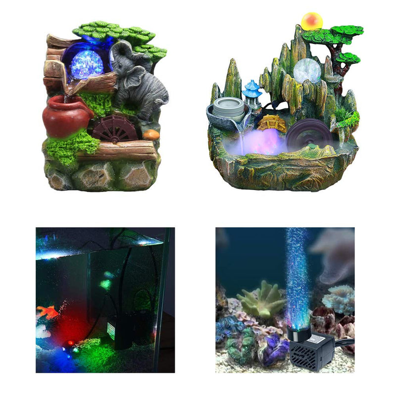 Submersible Water Pump with LED Light for Indoor Tabletop Fountains Aquarium Fish Tank (180L/H 3W) - BeesActive Australia