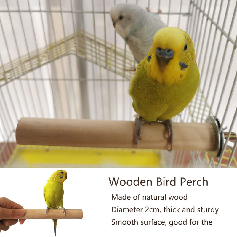 Tfwadmx Parakeet Perch Bird Stand Toy Natural Wood Platform Grinding Nail Cage Accessories for Small Birds Cockatiels Lovebirds Budgie Parrots 8 PCS - BeesActive Australia