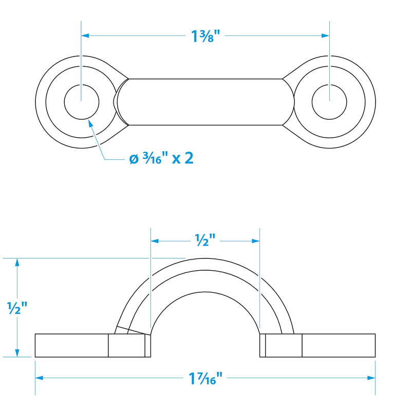 Seachoice 28811 3/8-Inch Forged Stainless Steel Eye Straps - 4 Pack - BeesActive Australia