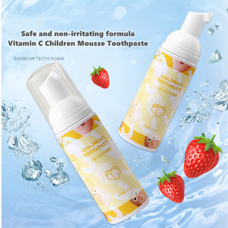 Children Teeth Cleaning Mousse, Fruit Flavor Tooth Whitening Foam, Strawberry Orange Flavor Oral Care Tool Toothpaste(Strawberry) - BeesActive Australia