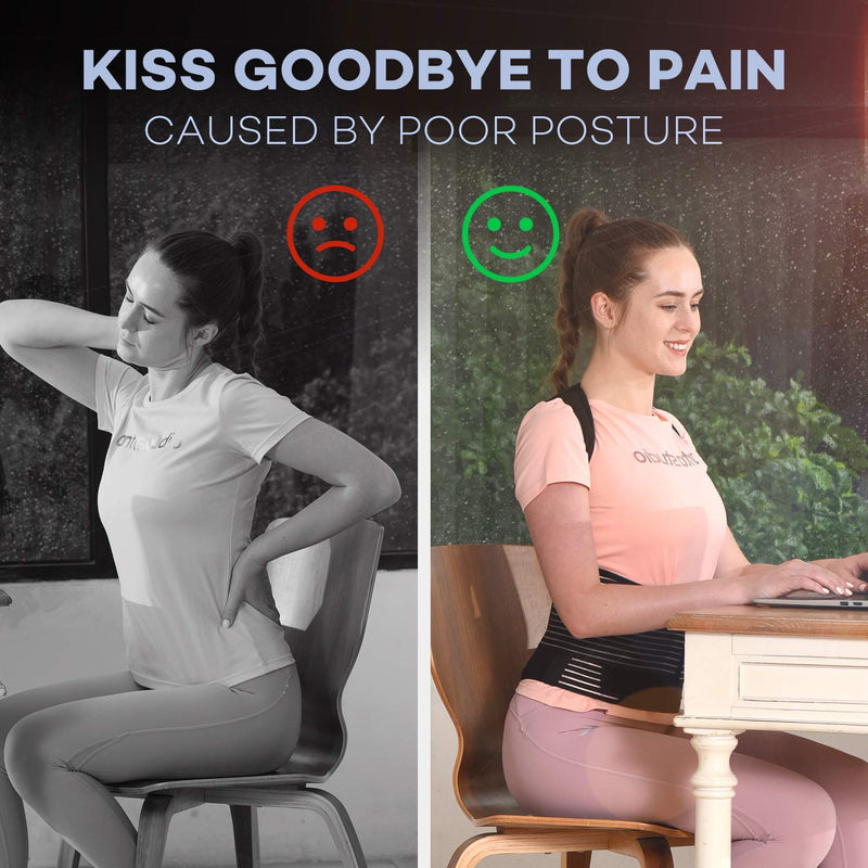sicheer Posture Corrector for Women and Men Back Brace Straightener Shoulder Upright Support Trainer for Body Correction and Neck Pain Relief, Small(waist 26-33 inch) - BeesActive Australia