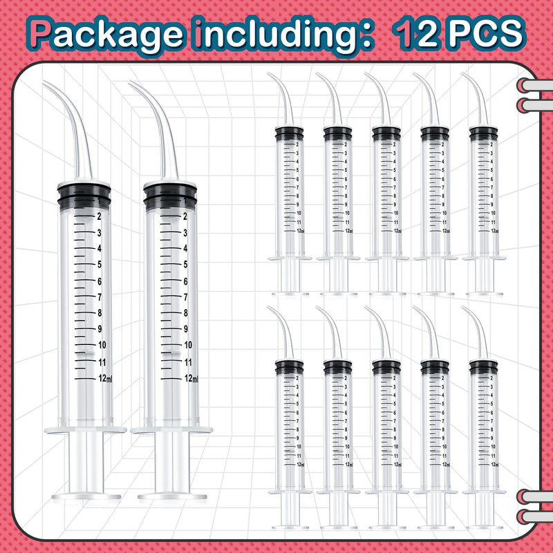 12 Pieces Pet Feeding Syringes 12 ml Syringe for Liquid Baby Bird Feeding Syringe Kitten Feeder for Small Dogs Cats Puppy Kitten and Other Small Animal Nursing Supplies - BeesActive Australia