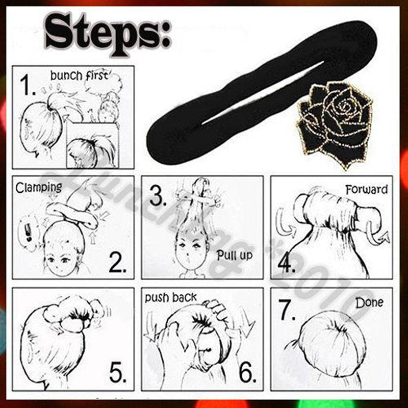 CareforYou® 4PCS Hair Tool Styling Accessories Hair Magic Sponge Clip Foam Bun Curler Twist Magic Sponge Clip Donut Bun Hair Styler - BeesActive Australia