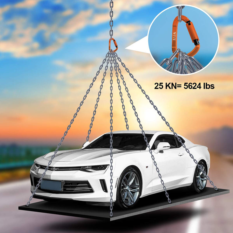 FVW Auto Locking Rock Climbing Carabiner Clips,Professional 25KN (5620 lbs) Heavy Duty Caribeaners for Rappelling Swing Rescue & Gym etc,Large Carabiners,D-Shaped 3pcs-orange - BeesActive Australia