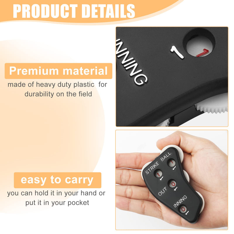 TOYMIS 2pcs Baseball Umpire Indicator, 4 Wheel Baseball Umpire Clicker Baseball Counter Clicker for Accurately Recording Strike Balls Outs and Innings Balls for Softball Coach (Black) - BeesActive Australia
