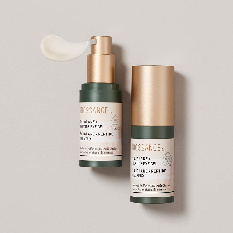 Biossance Squalane + Peptide Eye Gel. Reduce Dark Circles and Puffiness, Improve Fine Lines and Hydrate with Niacinamide and Peptides (0.5 ounces) - BeesActive Australia