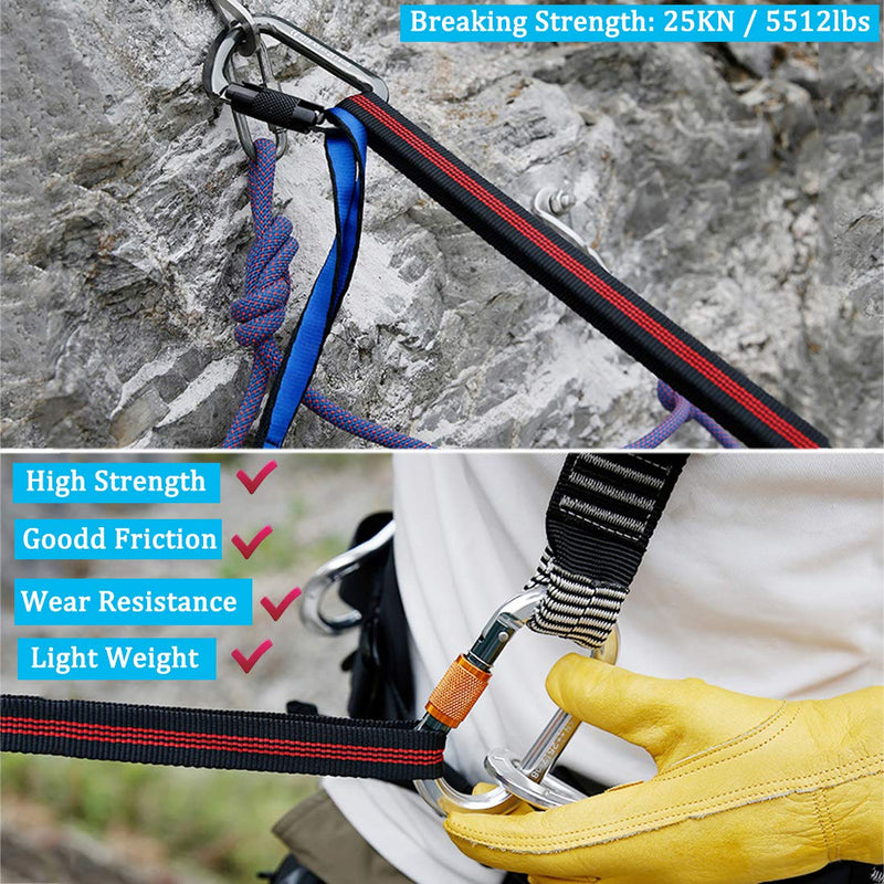 [AUSTRALIA] - Boaton Climbing Utility Cord, Nylon Sling Runners, Creating Anchors System, Rappelling Gear, Perfect for Tree Work, Rock Climbing, Rappelling, Outdoor Activities, (24''/48'') 24 inch (60cm) Pack of 2 