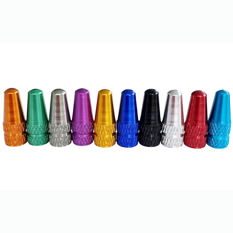 Winorda 40 Pieces 10 Colors Bike Tire Valve Stem Caps Aluminum French Bicycle Air Tire Caps Bike Valve Caps Presta Valve Caps Alloy - BeesActive Australia