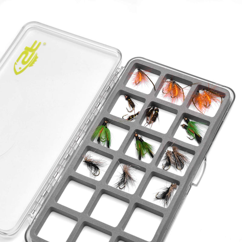 SF Slim Floatable Fly Box for Fly Fishing Super Thin Fishing Boxes Clear Multi Magnetic 6/12/18 Compartments Clear-18 Compartments Large - BeesActive Australia