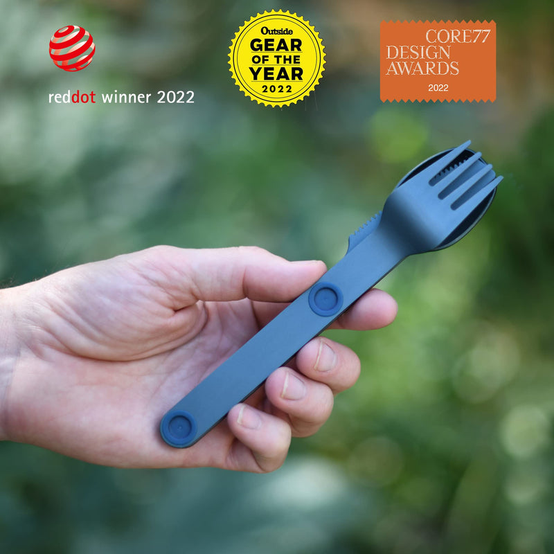 MAGWARE Magnetic Camping Utensils Set - Portable & Reusable Metal Travel Flatware with a Case for Camping, Picnic, Office & Kid's Lunchbox | Camping Cutlery Set | Knife, Fork & Spoon (3 PCS) Blue - BeesActive Australia