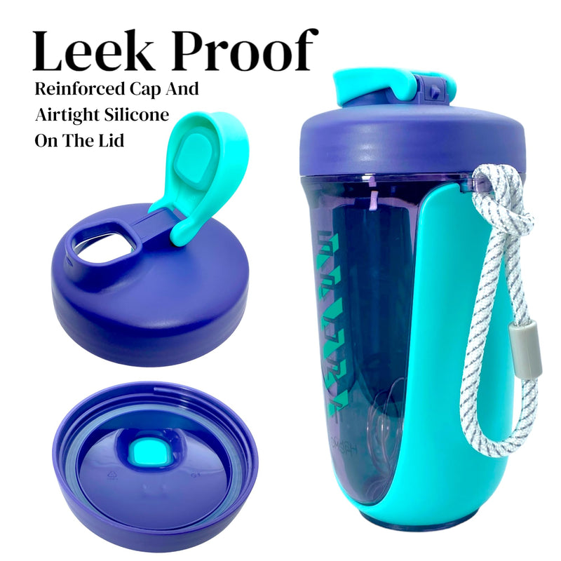 Qavi Protein Shaker Bottle With Stainless Steel Mixing Wire Ball and Rope, Premium Shaker Made of Tritan Materiel BPA Free, Durable Leakproof And Odourless | 590ml Green - BeesActive Australia