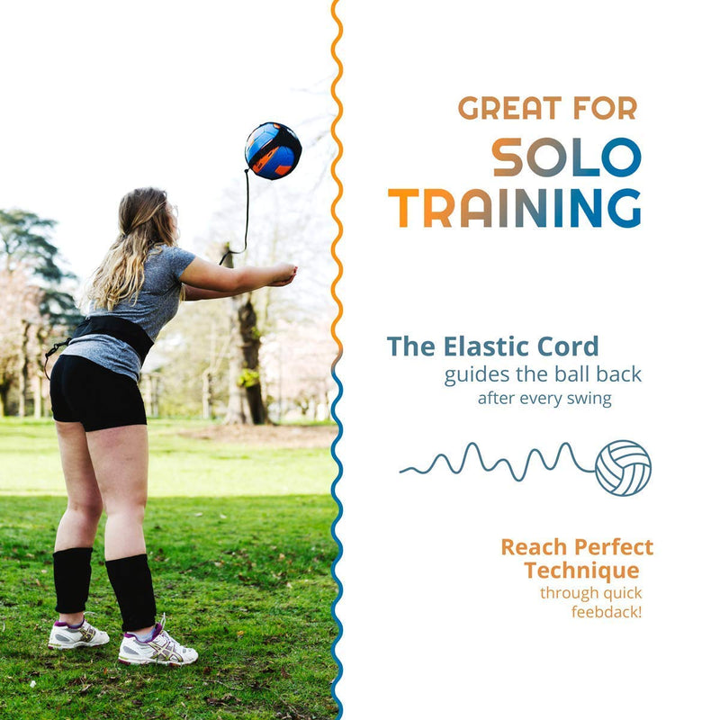 [AUSTRALIA] - Puredrop Volleyball Training Equipment Aid Great Trainer for Solo Practice of Serving Tosses and arm Swings Returns The Ball After Every Swing Adjustable Cord and Waist Length fits Any Volleyball 