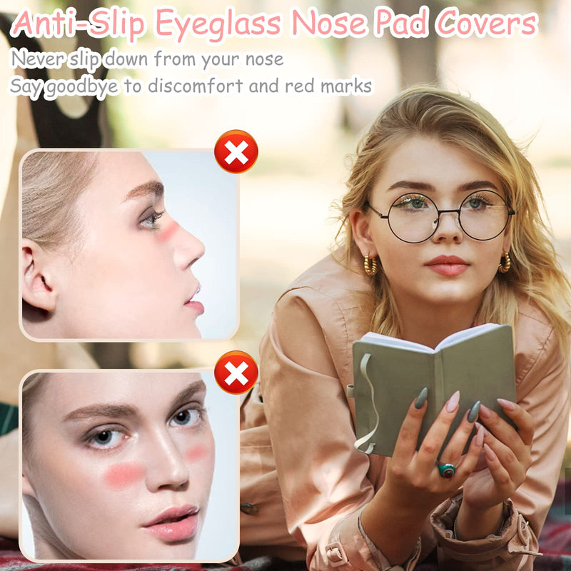 20 Pairs Eyeglass Nose Pads Covers, Slip-On Glasses Nose Pad Replacement Silicone Nose Pads for Eyeglasses, Eye Glasses Nose Pads Non Slip Protective Covers for Screw-in Glasses Sunglasses (White) - BeesActive Australia