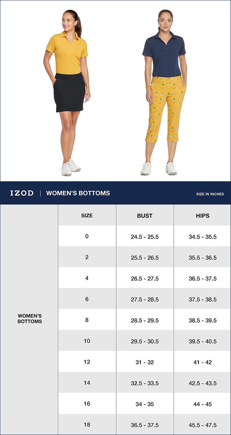 Izod Women’s Women's Golf Swing Flex Skort with Pockets 2 Blue Night Grid - BeesActive Australia