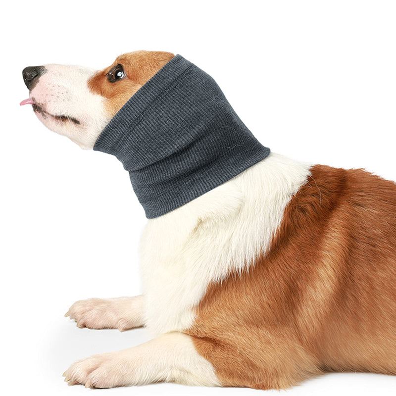 Nanaki Dog Calming Hoodie Head Cover Sleevs - Quiet Ear Covers Hood for Noise, The Grooming and Force Drying Head Protection for Anxiety Relief and Calming Dog Neck and Ear Warmer Medium Grey - BeesActive Australia