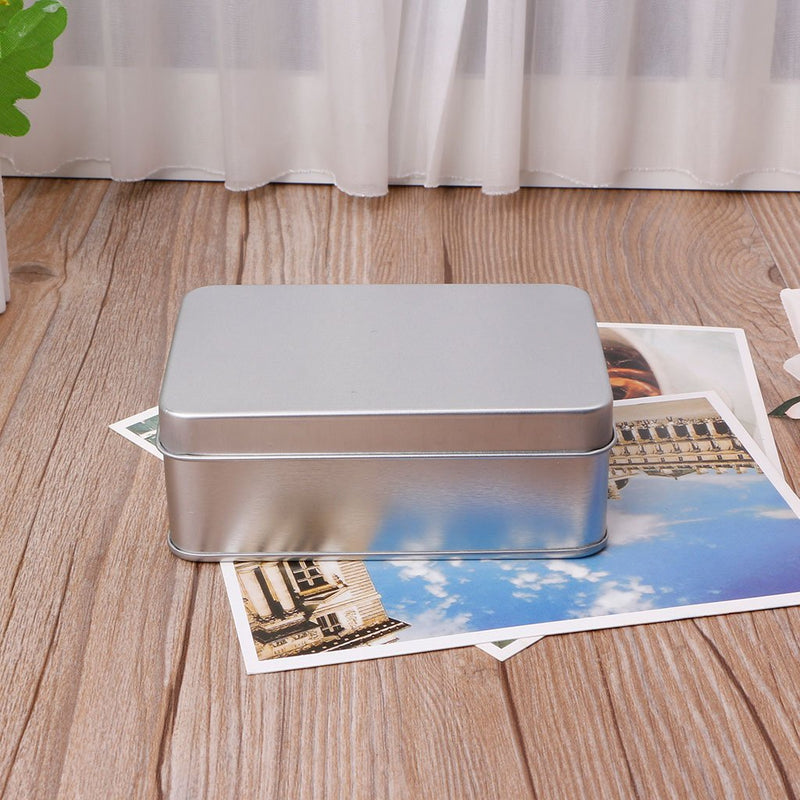 SimpleLife Metal Tin Silver Storage Box Case Organizer/Coin Holder Capsules Container/Candy Key Case (Silver) - BeesActive Australia