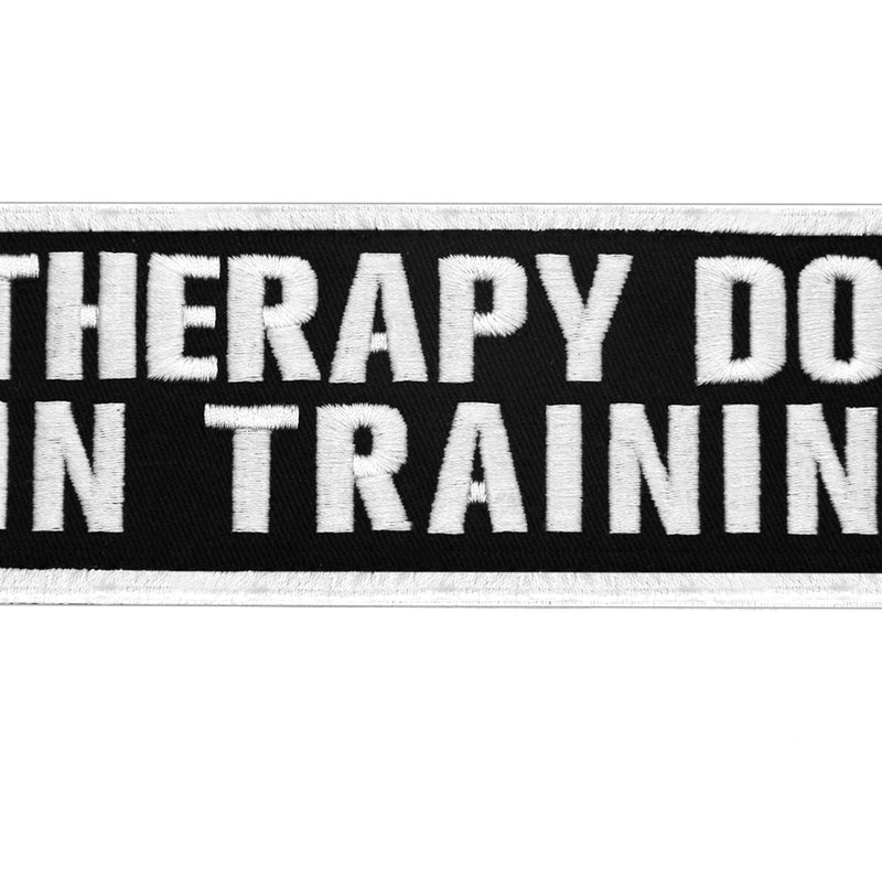TailWag Planet Therapy Dog in Training Patch Embroidered Vest / Harnesses Badge Fastener Hook & Loop Emblem, 6 x 2 Inches - BeesActive Australia