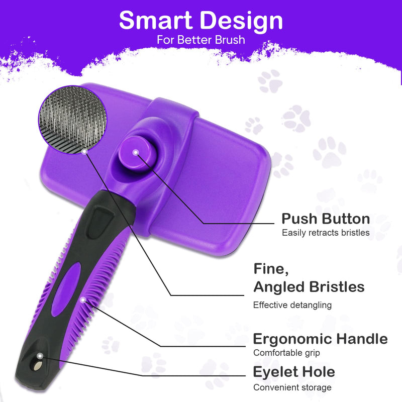 ZNOKA Pet Grooming Brush, The Ultimate Dog Brushes for Shedding Hair, Fur, Comb for Grooming Long Haired & Short Haired Dogs, Cats, Rabbits & More, Shedding and Grooming Tool for Dog and Cat Brush - BeesActive Australia