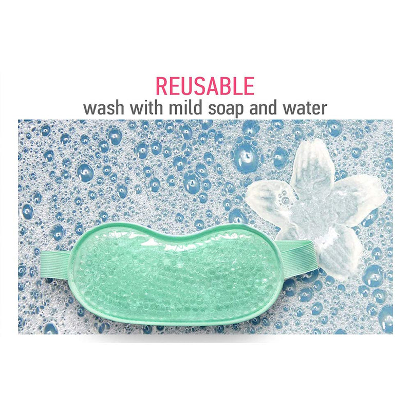 TEEROVA Cooling Eye Mask with Gel Bead - Reusable Gel Eye Mask for Dark Circles, Puffy Eyes, Dry Eyes, Headaches, Migraines, Sinus (Green) - BeesActive Australia