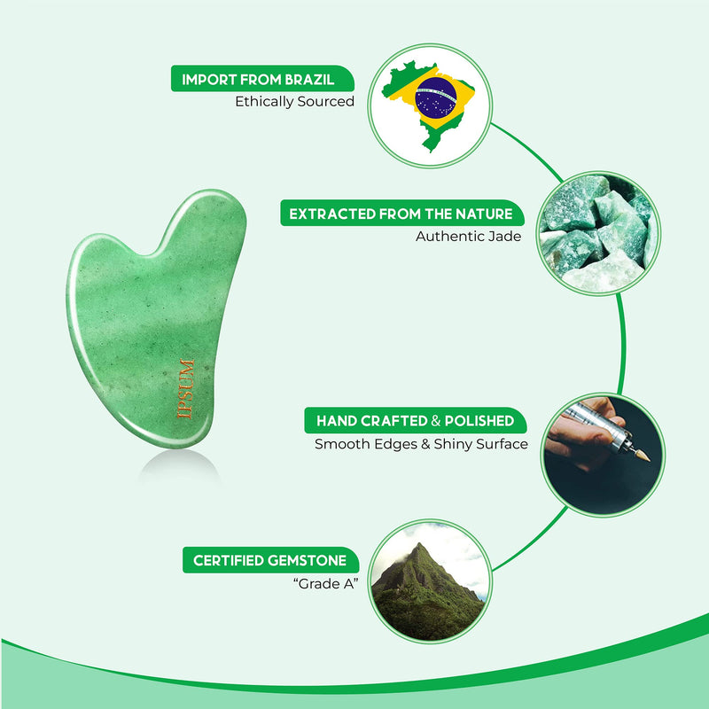 IPSUM LONDON Emerald Jade Gua Sha, Gifts for Women, 52pp. FREE E-BOOK Birthday Gifts for Her, Face & Body Gua Sha Tool, Gua Sha Stone Gift for Friends, Beauty Gifts for Her, Friendship Gifts for Women - BeesActive Australia
