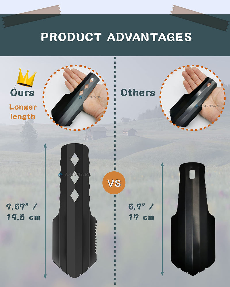 Ultralight Backpacking Trowel Aluminum Shovel Deuce Small Potty Multitool with Longer Handle Design Essential for Hiking, Camping and Survival Bags (Black 1 Pack) (Black 1 Pack) - BeesActive Australia