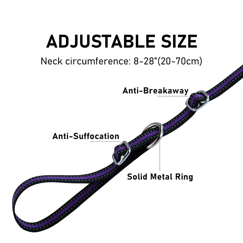 DAIHAQIKO Reflective Dog Leash, Double Handle Dog Leash, Slip Lead Dog Leash,4FT/6FT Nylon Dogs Leashes for Small DGS, Medium Dogs, Large Dogs Blue - BeesActive Australia