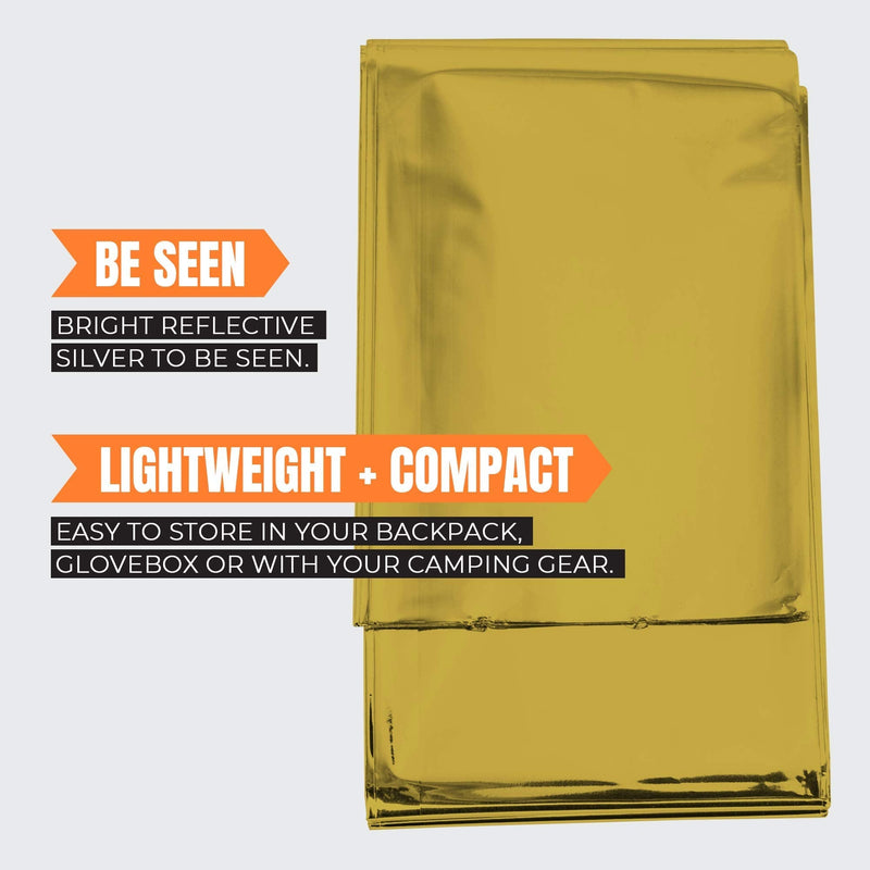MEKKAPRO Emergency Mylar Thermal Blankets (4-Pack), Pocket Sized for Emergencies, Camping, Outdoors, Hiking, Survival, First Aid (Gold) Gold - BeesActive Australia