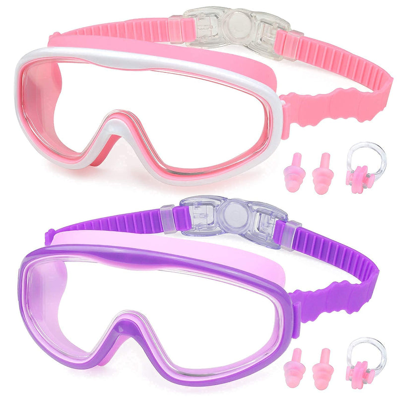 KAILIMENG Swimming Goggles for Kids - 4 Pack Kids Swim Goggles for Toddlers Youth Child Age 4 to 15, No Leaking, Large Frame, Clear & Wide View, Anti-Fog & UV Protection - BeesActive Australia