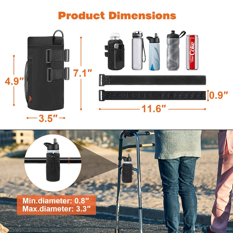 Desing Wish Bike Cup Holder, Bicycle Water Bottle Holder Installing to Cross Bar/ Vertical Bar Anti-Skid Thermal Insulation Water Bottle Cages for Mountain Bike, Scooter, Motorcycle, Yacht (Black) 1 Pack Black - BeesActive Australia