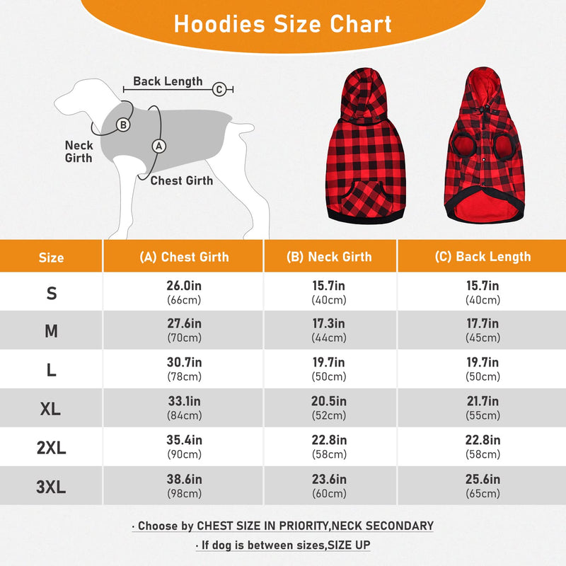 PAWZ Road Dog Coat Plaid Dog Sweater British Style Dog Vest Windproof Dog Jacket Dog Winter Clothes for Small Medium Large Dogs from Size S to 3XLarge XL: (Back Length 21.7" Chest 33.9") Red - BeesActive Australia
