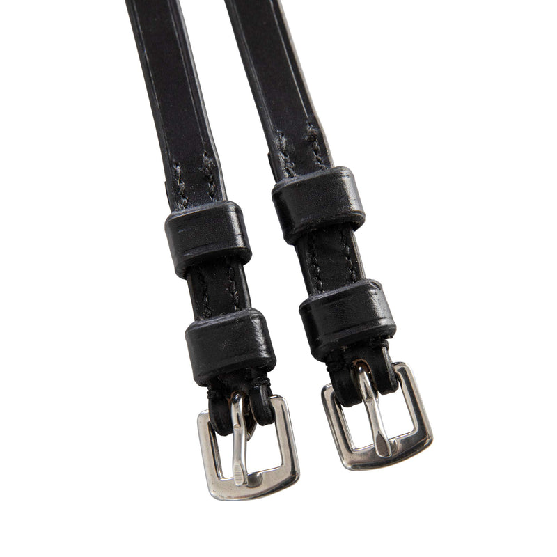 [AUSTRALIA] - Huntley Equestrian Premium English Leather Spur Straps, Black 18" Inches Long 