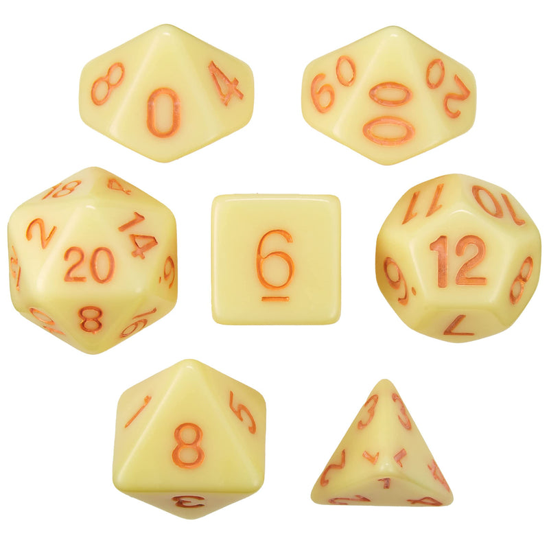 MBG Brybelly, Series IV Painter's Palette Polyhedral Dice Sets - Full Sets of 7 Tabletop RPG Dice in Clear Acrylic Display Box - 20 Fresh Colors to Choose - Collectible TTRPG DND (Harvest Nectar) - BeesActive Australia