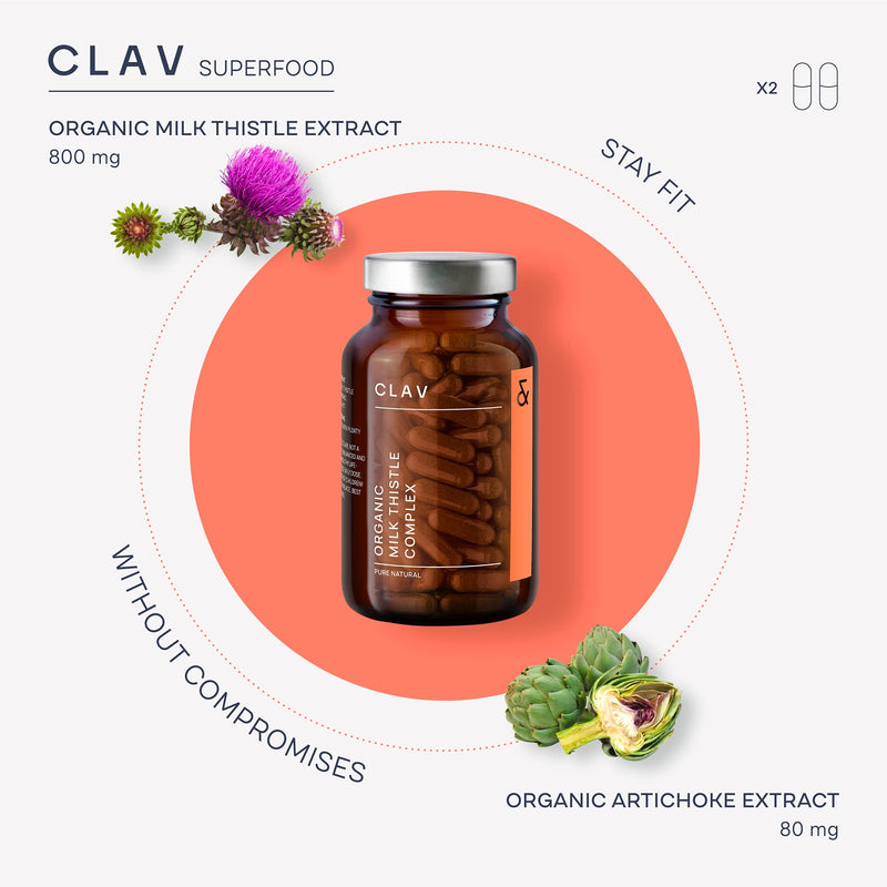 Organic Milk Thistle & Artichoke Extract Complex High Dose - Rich in Silymarin & Bitters - Liver Support + Detox Supplement - 120 Capsules =60 Days Supply - Vegan Certified - Non-GMO - Made in Germany - BeesActive Australia