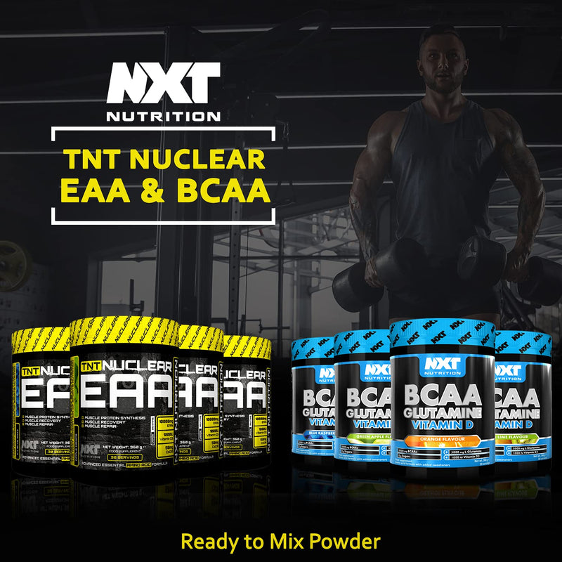 NXT Nutrition BCAA, Glutamine & Vitamin D | BCAAs Amino Acids with Vitamin D3 and L-Glutamine - for Recovery, Gut Health and Muscle Protein Synthesis | 360g - 30 Servings (Blue Raspberry) - BeesActive Australia