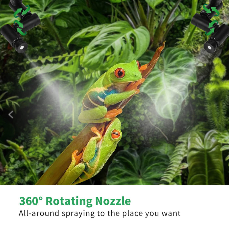 Reptile fogger Smart Spray System, Reptile Humidifiers Automatic with Timer, Reptile Mister with 360°Adjustable Misting Nozzles for Terrariums Amphibian Lizard Snake Frog Plants - BeesActive Australia