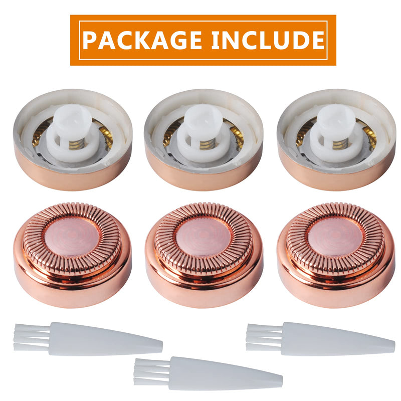 6 Pack Hair Remover Replacement Heads for Women's Painless Finishing Touch Flawless Hair Remover - Plated Rose Gold with Cleaning Brushes - BeesActive Australia