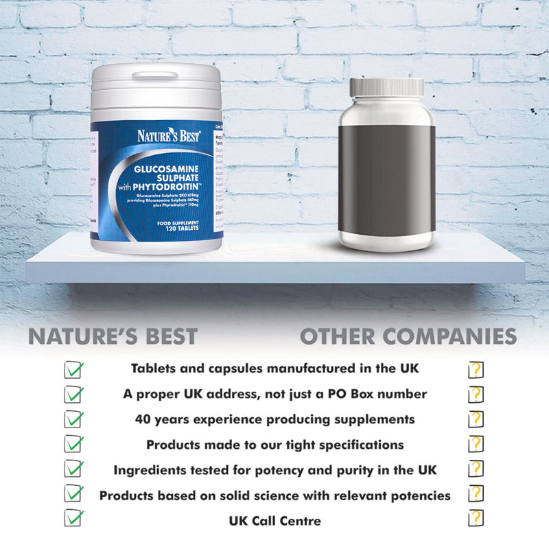 Glucosamine & Chondroitin (PhytodroitinTM) | Premium Grade | 100% Plant-Based | 120 Tablets | High Strength Glucosamine | Pure Grade | Easy to Swallow and Taste Free | Made in The UK - BeesActive Australia
