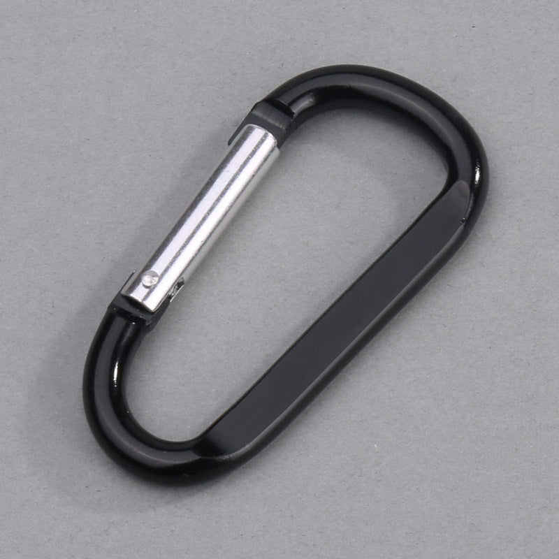 6PCS Carabiner Caribeaner Clip,3" Large Aluminum D Ring Shape Carabeaner with 6PCS Keyring Keychain Hook - BeesActive Australia
