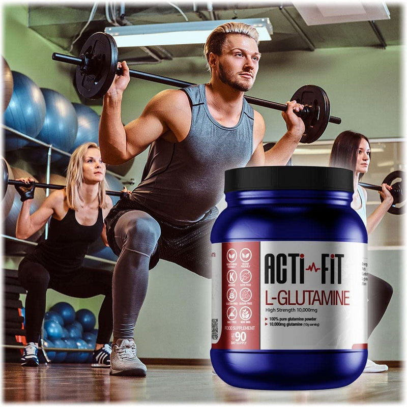 Acti-Fit L-Glutamine 10,000mg - High Strength | 100% Pure Glutamine Powder | Aids Muscle Repair and Growth | Suitable for Vegans - BeesActive Australia
