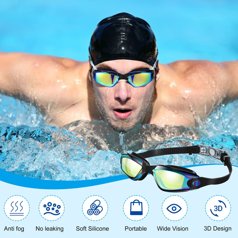 6 Pcs Swim Goggles Swimming Equipment Swimming Goggles Sport Swimming Goggles for Women Men Adult Youth Vivid Color - BeesActive Australia